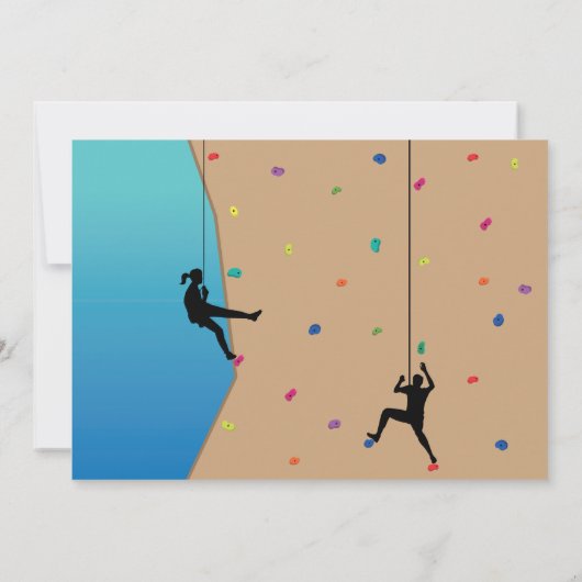 Rock Wall Beklimt Birthday Party Photo Invite Kaart (Achterkant)