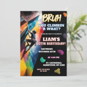 Rock Wall klimmen Verjaardag Jongen Kaart (Staand voorkant)