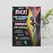 Rock Wall klimt over verjaardagsmeisje Kaart (Staand voorkant)