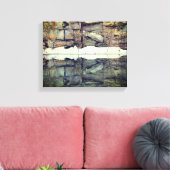 Rock Wall reflectie in Pond Natuur Canvas Afdruk (Insitu (Woonkamer))