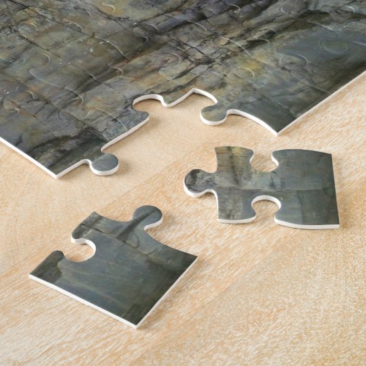 Rock Wall reflectie in Pond Natuur Legpuzzel (Zijkant)