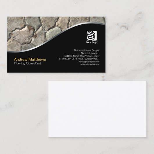 Rock Wall Textuur Interieur Design Visitekaartje (Voorkant / Achterkant)
