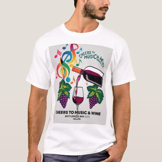 Rock & Wine BottleRock Festival Exclusief T-shirt (Voorkant)