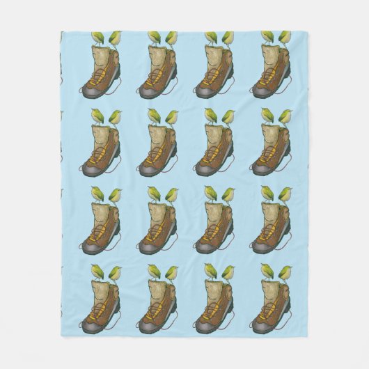 Rock Wren Tuke Op een wandelboot Fleece Deken (Voorkant)