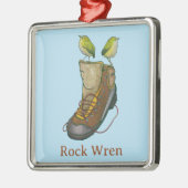 Rock Wren Tuke Op een wandelboot Metalen Ornament (Links)