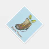 Rock Wren Tuke Op een wandelboot Servet (Hoek)