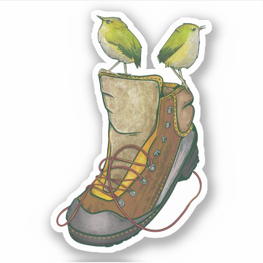 Rock Wren Tuke Op een wandelboot Sticker (Voorkant)