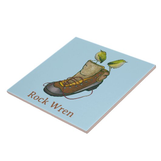 Rock Wren Tuke Op een wandelboot Tegeltje (Zijkant)