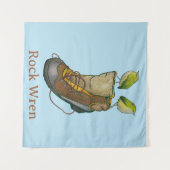 Rock Wren Tuke Op een wandelboot Wandkleed (Voorkant (horizontaal))