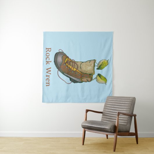 Rock Wren Tuke Op een wandelboot Wandkleed (In Situ (horizontaal))