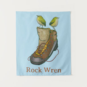 Rock Wren Tuke Op een wandelboot Wandkleed