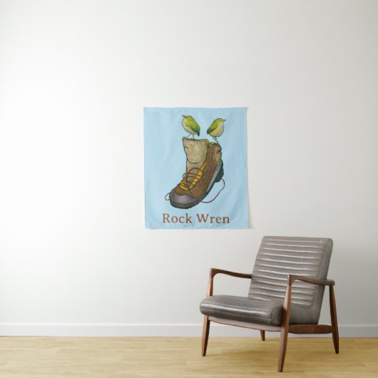 Rock Wren Tuke Op een wandelboot Wandkleed (In situ)