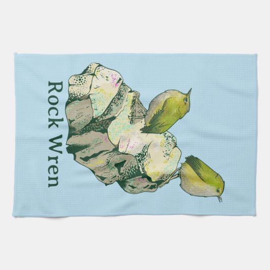 Rock Wren vogels Nieuw-Zeeland Theedoek (Horizontaal)