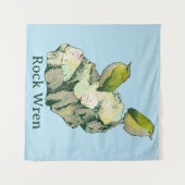 Rock Wren vogels Nieuw-Zeeland Wandkleed (Voorkant (horizontaal))