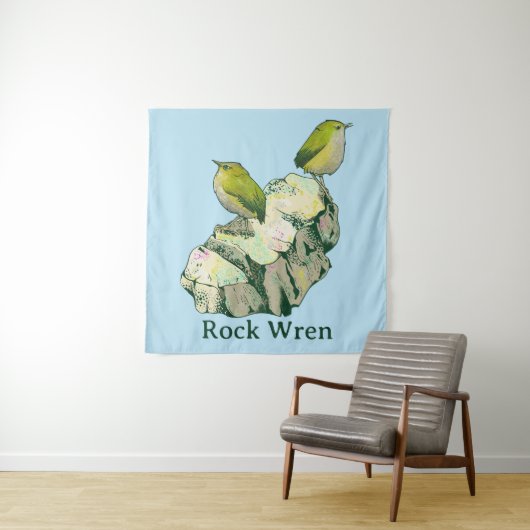 Rock Wren vogels Nieuw-Zeeland Wandkleed (In situ)