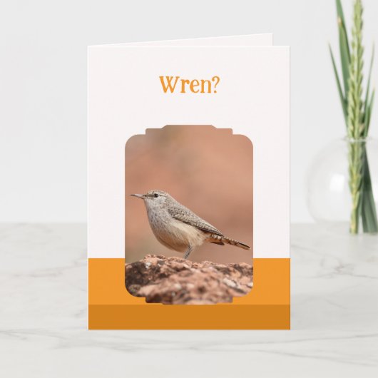 Rock Wren Vouw Verjaardagskaart Kaart (Voorkant)
