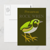 Rock Wren, Zuidereiland, NZ vogel Briefkaart (Voorkant / Achterkant)