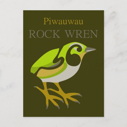 Rock Wren, Zuidereiland, NZ vogel Briefkaart (Voorkant)
