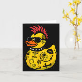 Rock Yellow Rubber Duck Men Women Kids Funny Duck Kaart (Gele Bloem)