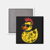Rock Yellow Rubber Duck Men Women Kids Funny Duck  Magneet (Voorkant / Achterkant)