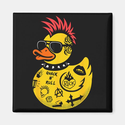 Rock Yellow Rubber Duck Men Women Kids Funny Duck  Magneet (Voorkant)