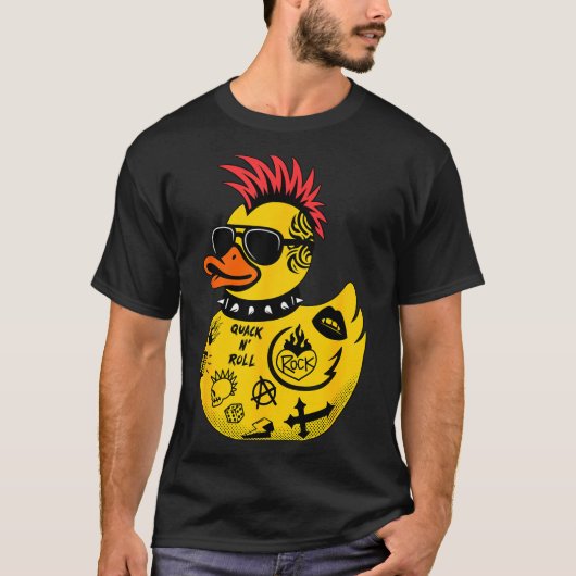 Rock Yellow Rubber Duck Men Women Kids Funny Duck T-shirt (Voorkant)