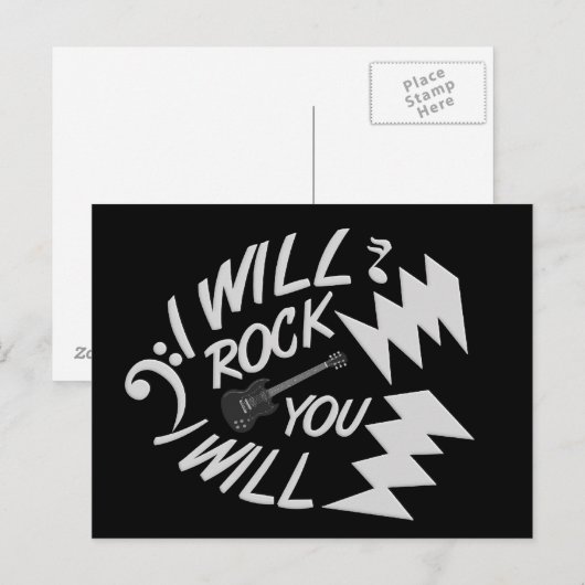 Rock You Briefkaart (Voorkant / Achterkant)