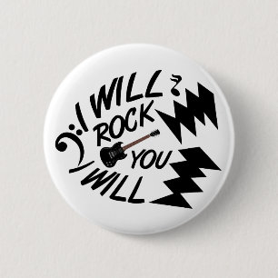 Rock You-toets Ronde Button 5,7 Cm