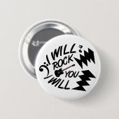 Rock You-toets Ronde Button 5,7 Cm (Voorkant /achterkant)