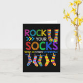 Rock Your Socks Cute 3-21 Trisomy 21 World Down Sy Kaart (Gele Bloem)