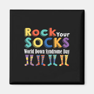Rock Your Socks Cute 3-21 Trisomy 21 World Down Sy Magneet