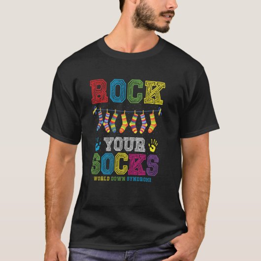 Rock Your Socks World Down Syndrome Awareness Day T-shirt (Voorkant)