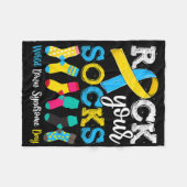 Rock Your Sokken Down Syndrome Awareness Kind Boys Fleece Deken (Voorkant (Horizontaal))