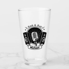 Rocka en Roll Mic en luidsprekers Glas