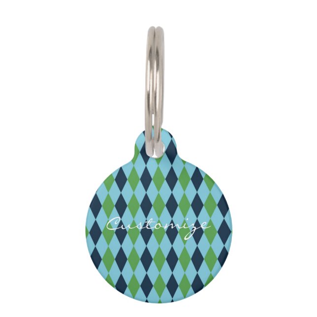 Rockabilable diamant plaid Thunder_Cove Huisdierpenning (Voorkant)