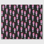 Rockabilly 50s Diner Roze Milkshake Verjaardag Cadeaupapier (Vlak)