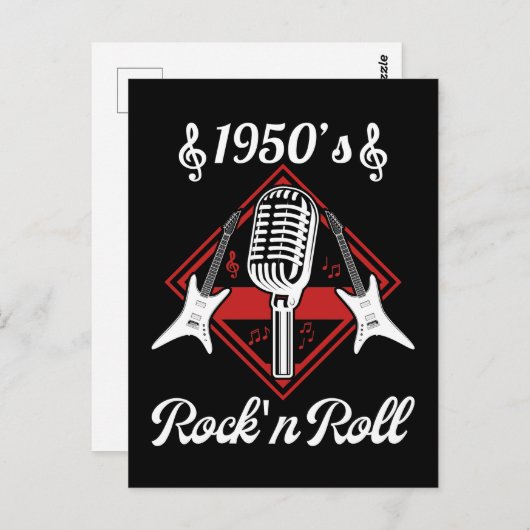 Rockabilly 50s Rock en Roll Music Briefkaart (Voorkant / Achterkant)