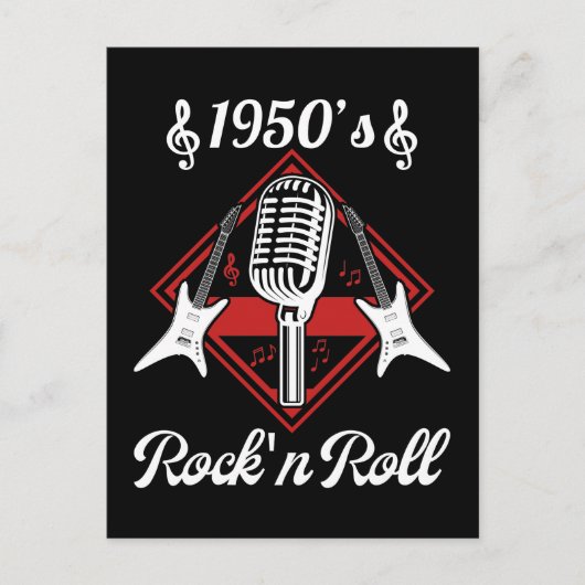 Rockabilly 50s Rock en Roll Music Briefkaart (Voorkant)