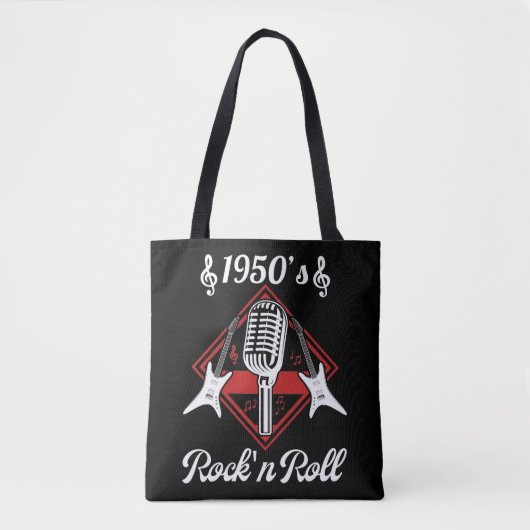 Rockabilly 50s Rock en Roll Music Tote Bag (Voorkant)