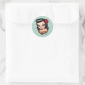 Rockabilly Baby Doll Ronde Sticker (Tas)