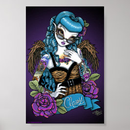 Rockabilly Baby Tattoo Angel Poster