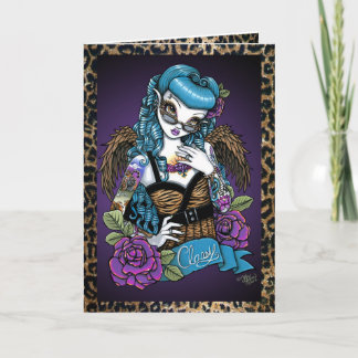 Rockabilly Baby Tattoo Angel Wenskaart Kaart
