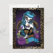 Rockabilly Baby Tattoo Leopard Angel Briefkaart (Voorkant / Achterkant)