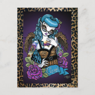Rockabilly Baby Tattoo Leopard Angel Briefkaart