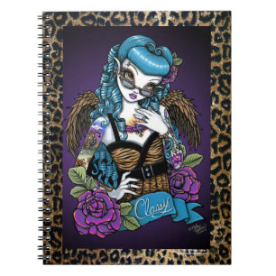 Rockabilly Baby Tattoo Leopard Angel-laptop Notitieboek