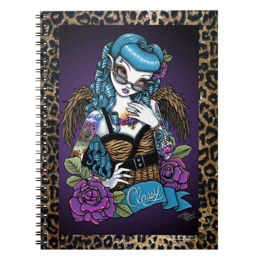 Rockabilly Baby Tattoo Leopard Angel-laptop Notitieboek (Voorkant)