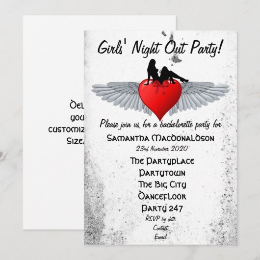 Rockabilly bachelorette kaart (Voorkant / Achterkant)