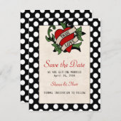 Rockabilly Bewaar de Datum Save The Date (Voorkant / Achterkant)