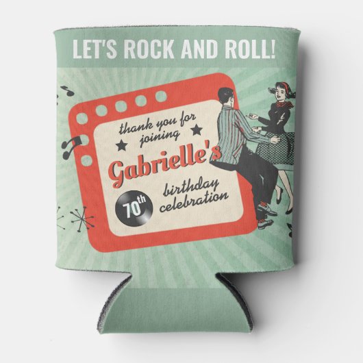 Rockabilly Birthday Party Blikjeskoeler (Voorkant)