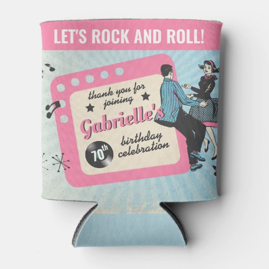 Rockabilly Birthday Party Blikjeskoeler (Voorkant)